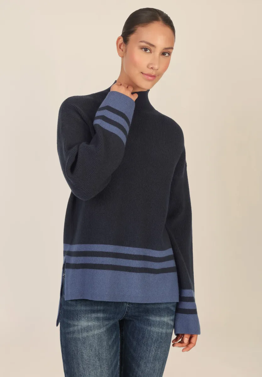 Strickpullover - nachtblau/dunkelblau