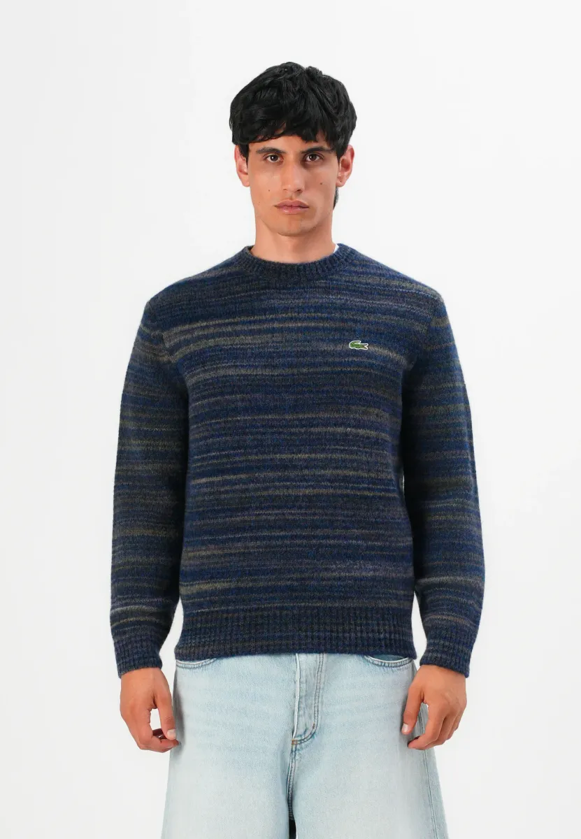 Strickpullover - navy blue/date brown