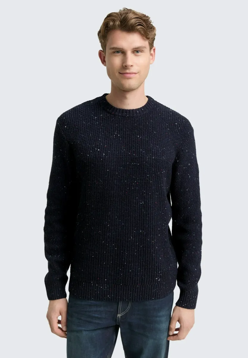 Strickpullover - navy melange multi neps
