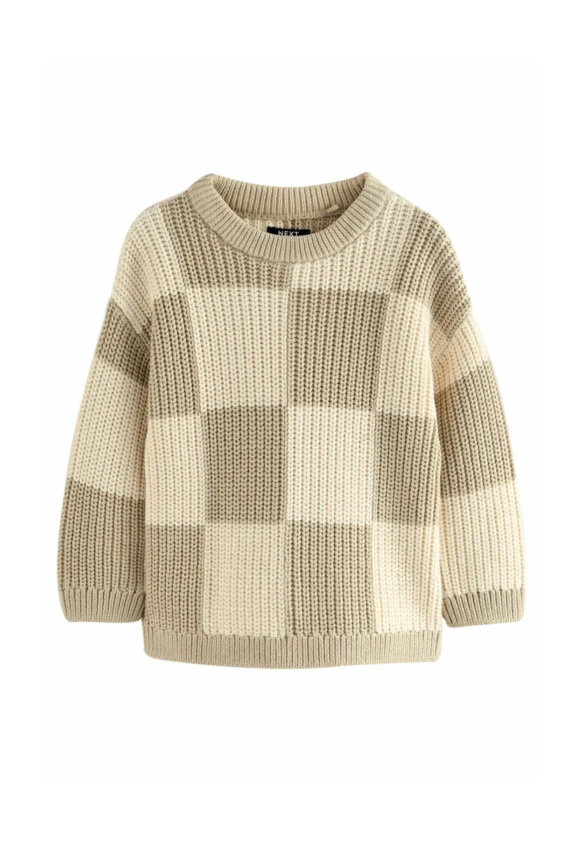 Strickpullover - neutral checkerboard