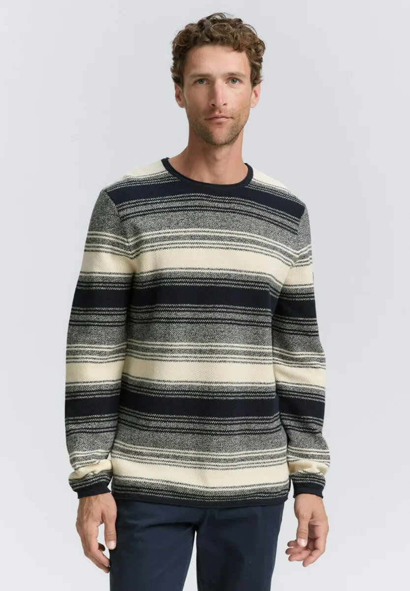 Strickpullover - off white/navy stripe