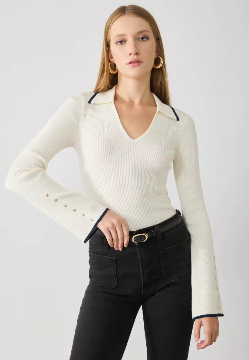 Strickpullover - off-white_navy