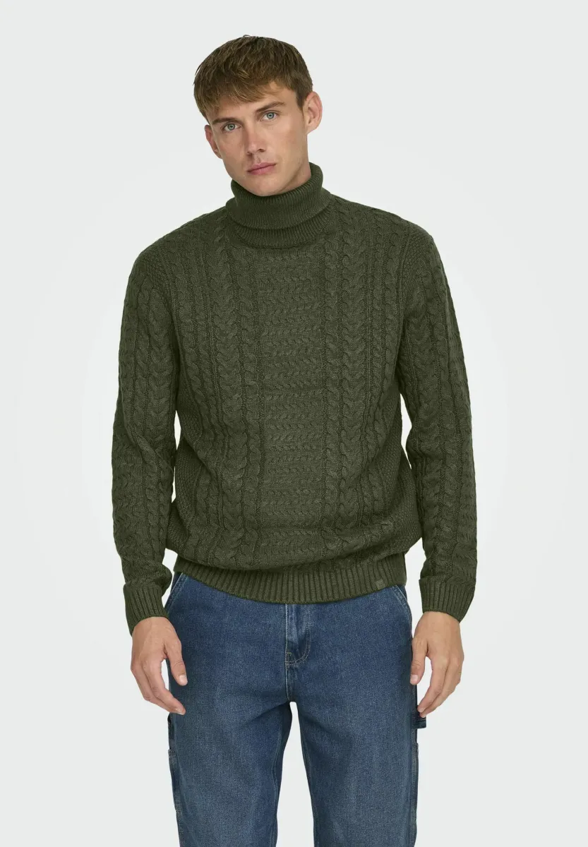 Strickpullover - olive night