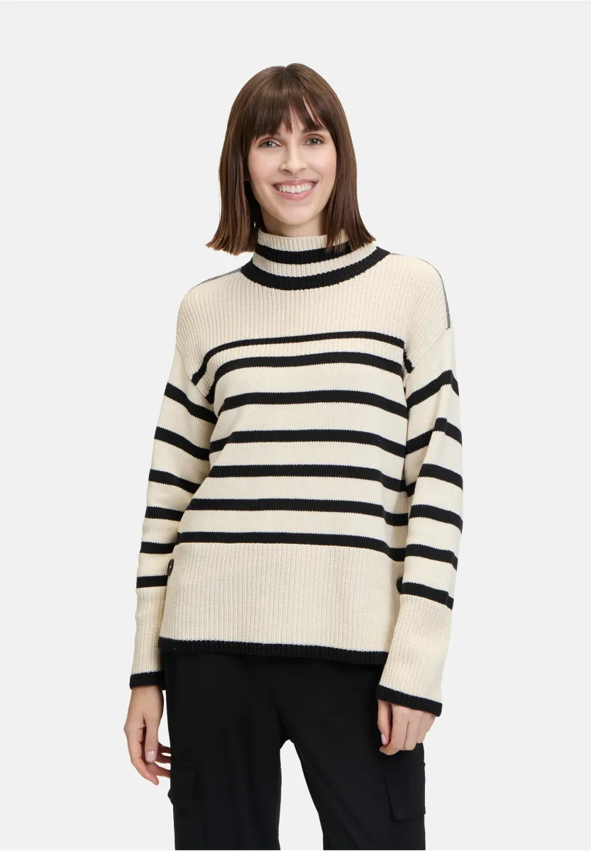 Strickpullover - patch beige black