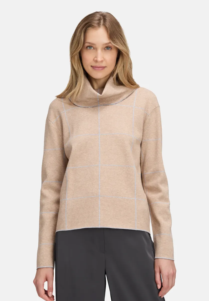 Strickpullover - patch beige grey