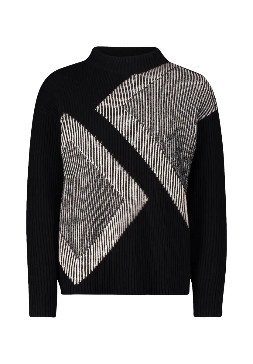Strickpullover - patch black/beige