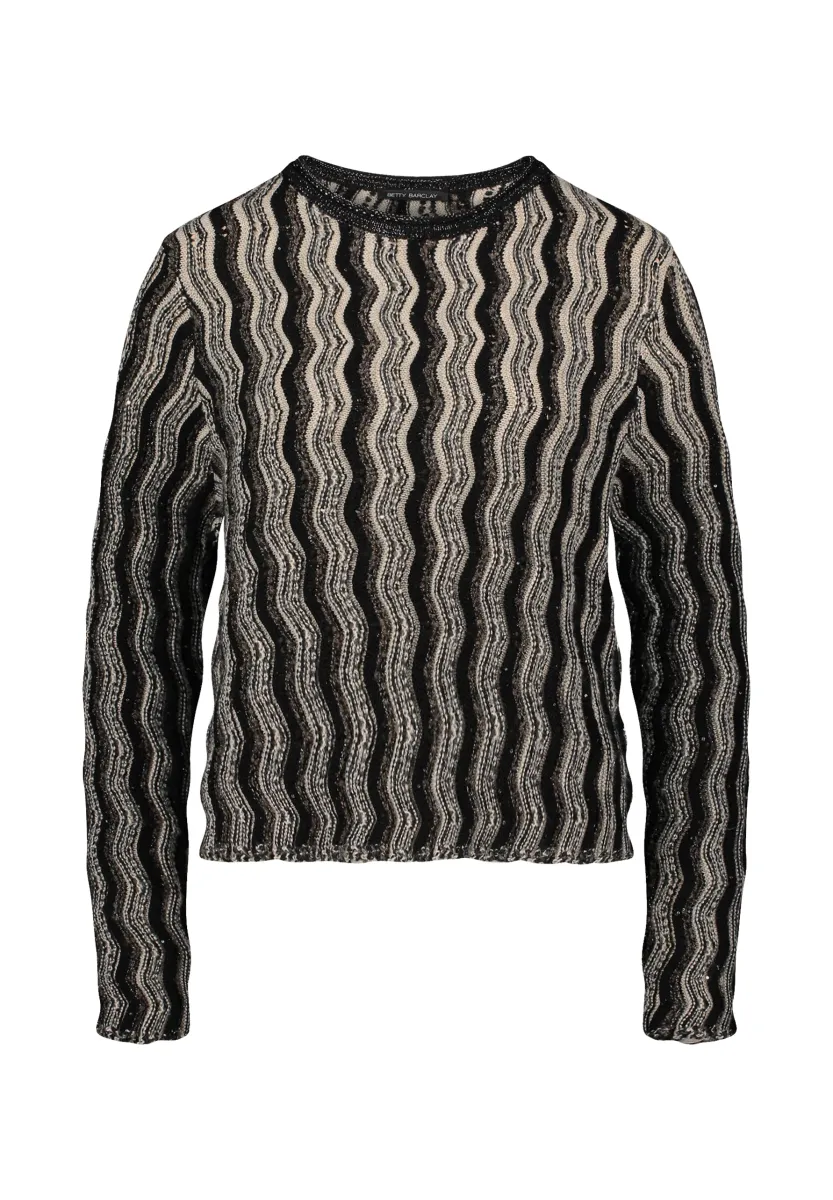 Strickpullover - patch black/taupe