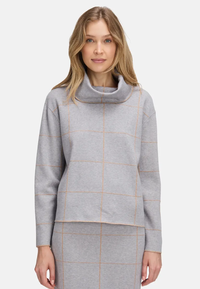 Strickpullover - patch grey beige