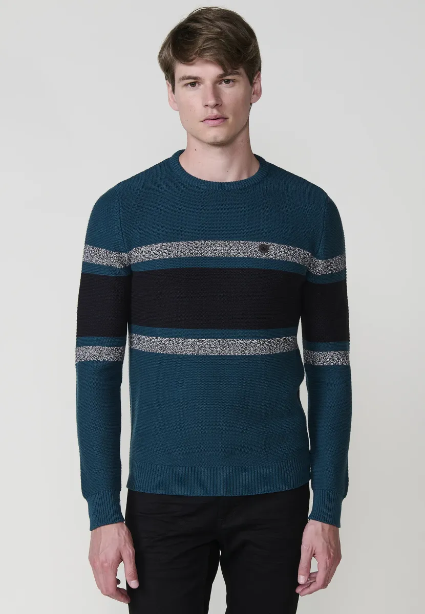 Strickpullover - petroleo dark green