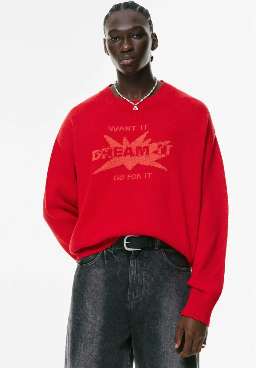 Strickpullover - red