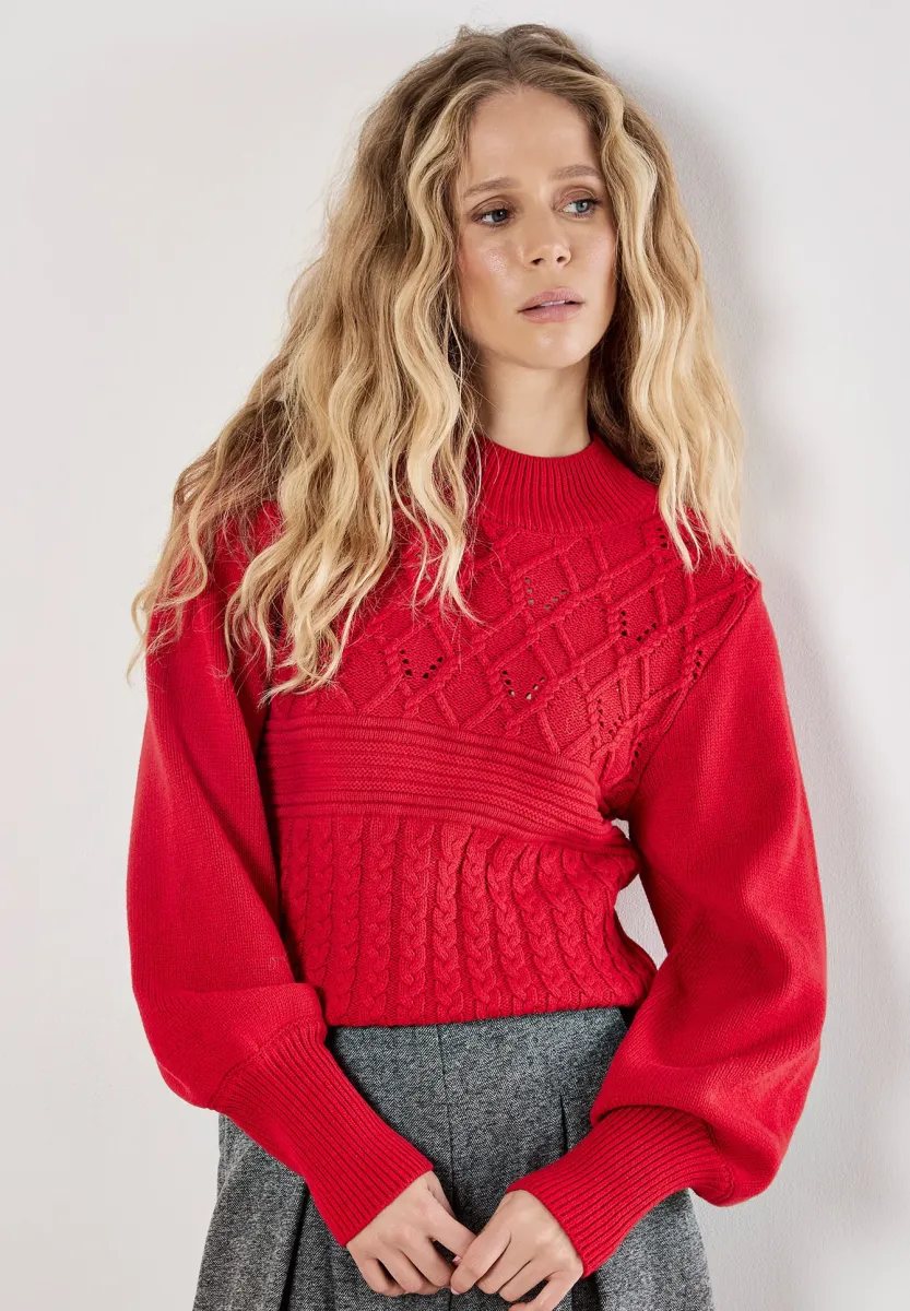 Strickpullover - red