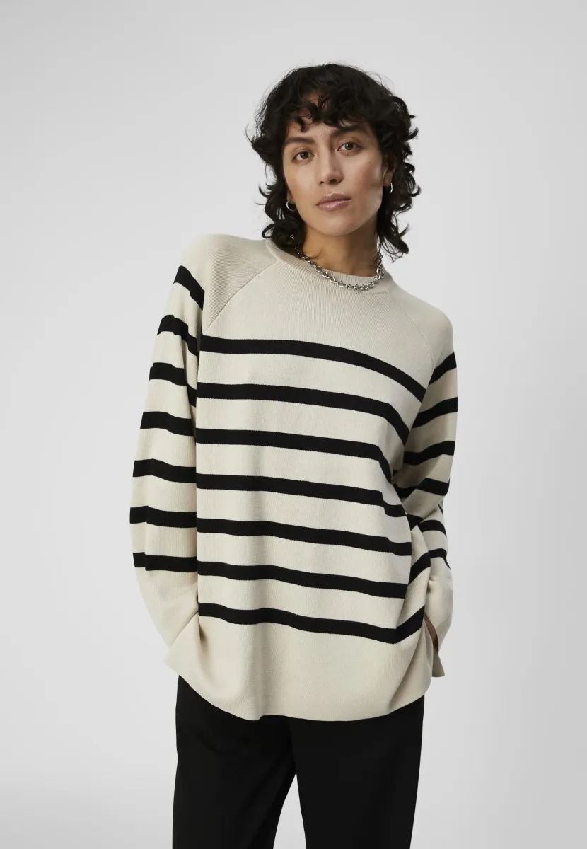 Strickpullover - sandshellstripes:black