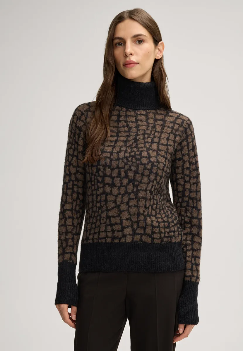 Strickpullover - schwarz braun gemustert