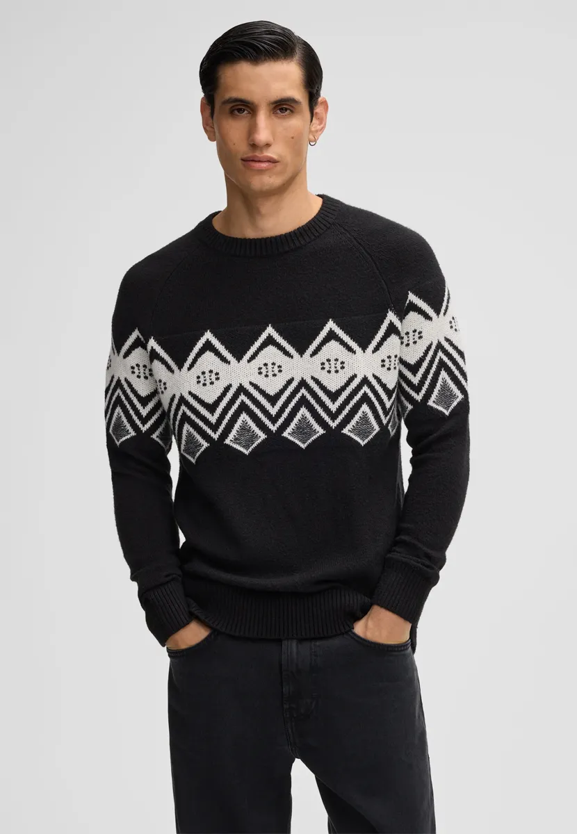 Strickpullover - schwarz