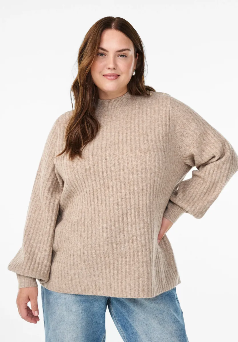 Strickpullover - simply taupe mel