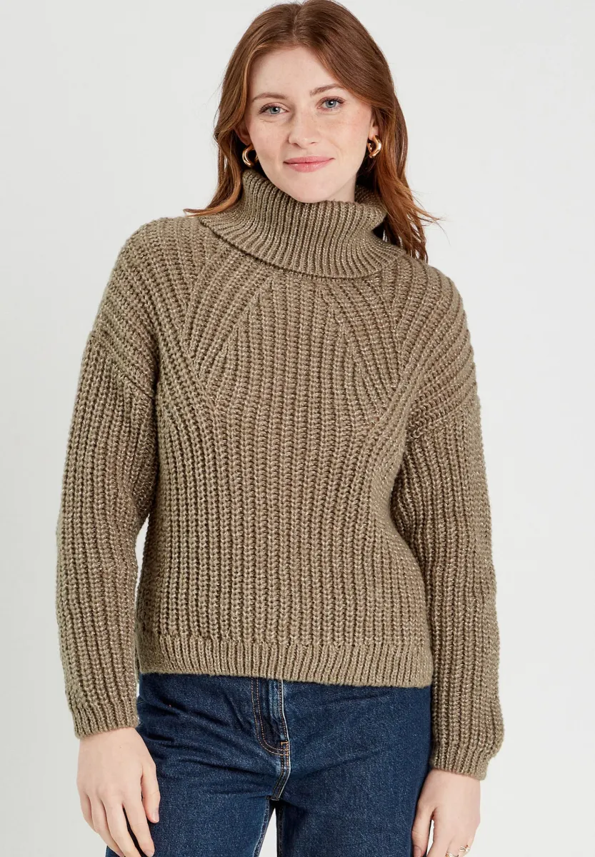 Strickpullover - vert kaki