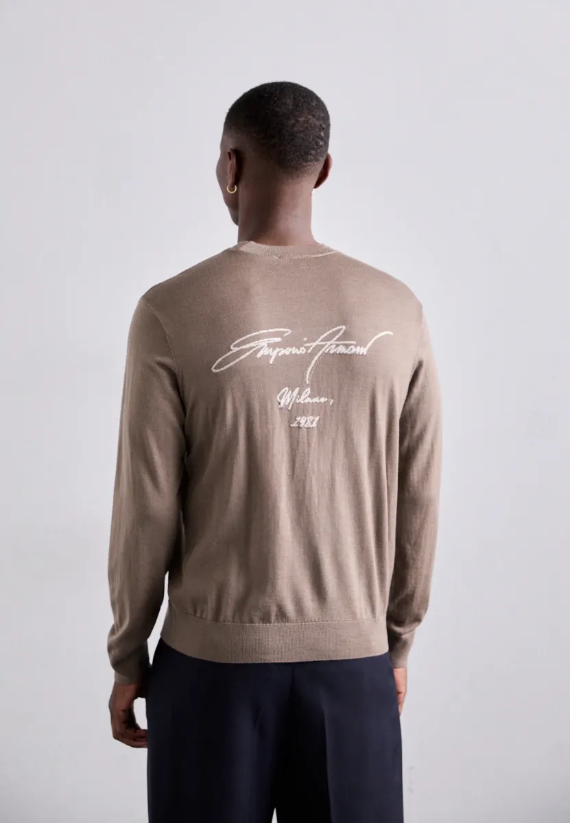 Strickpullover - walnut/off-white