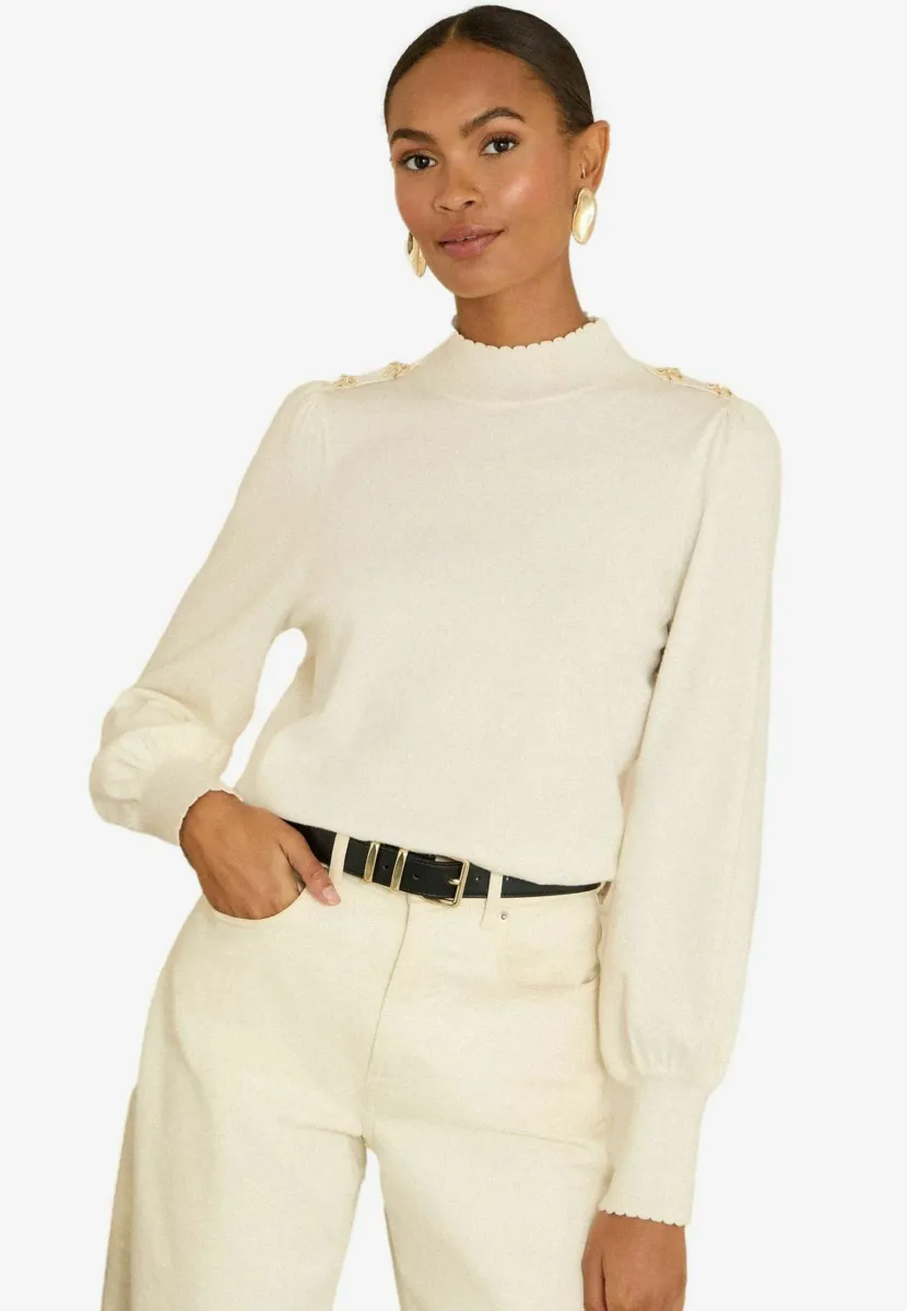 Strickpullover - white bow shoulder