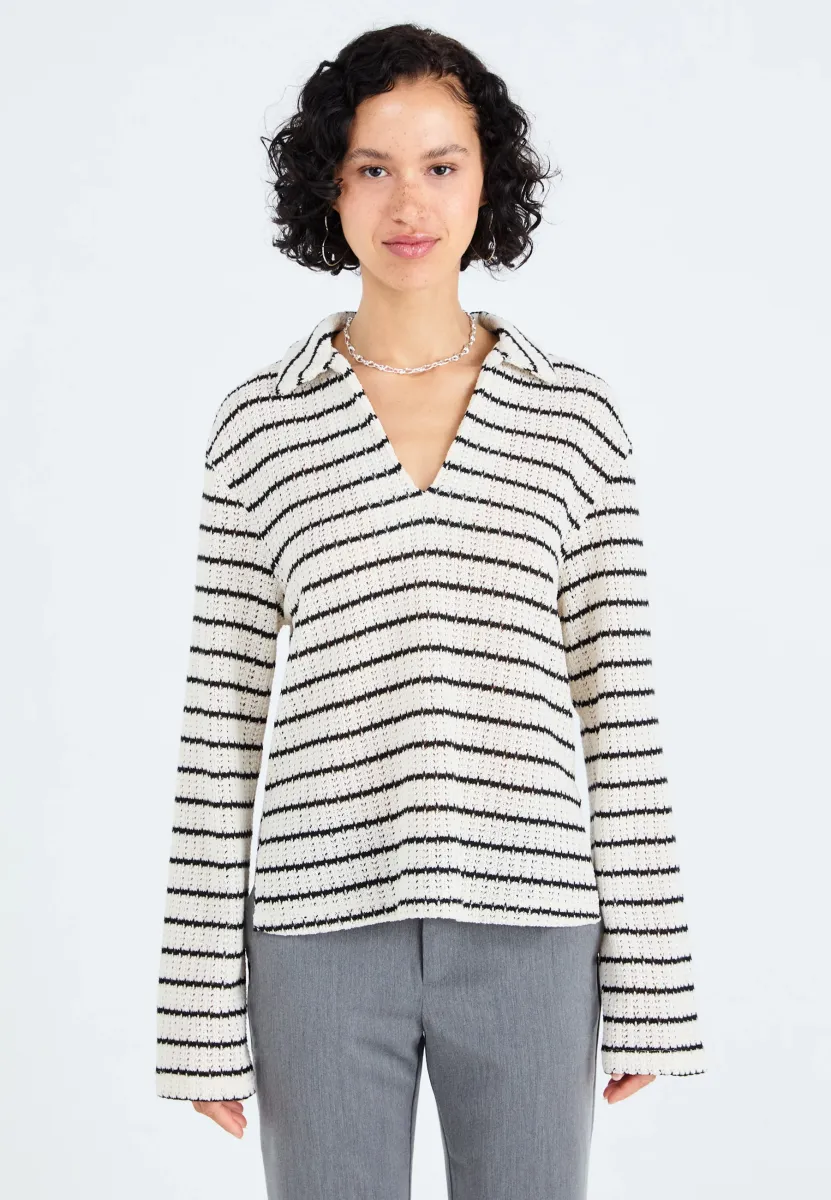Strickpullover - white/black
