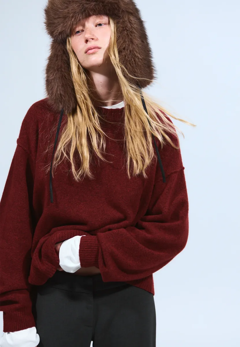 Strickpullover - wine melange