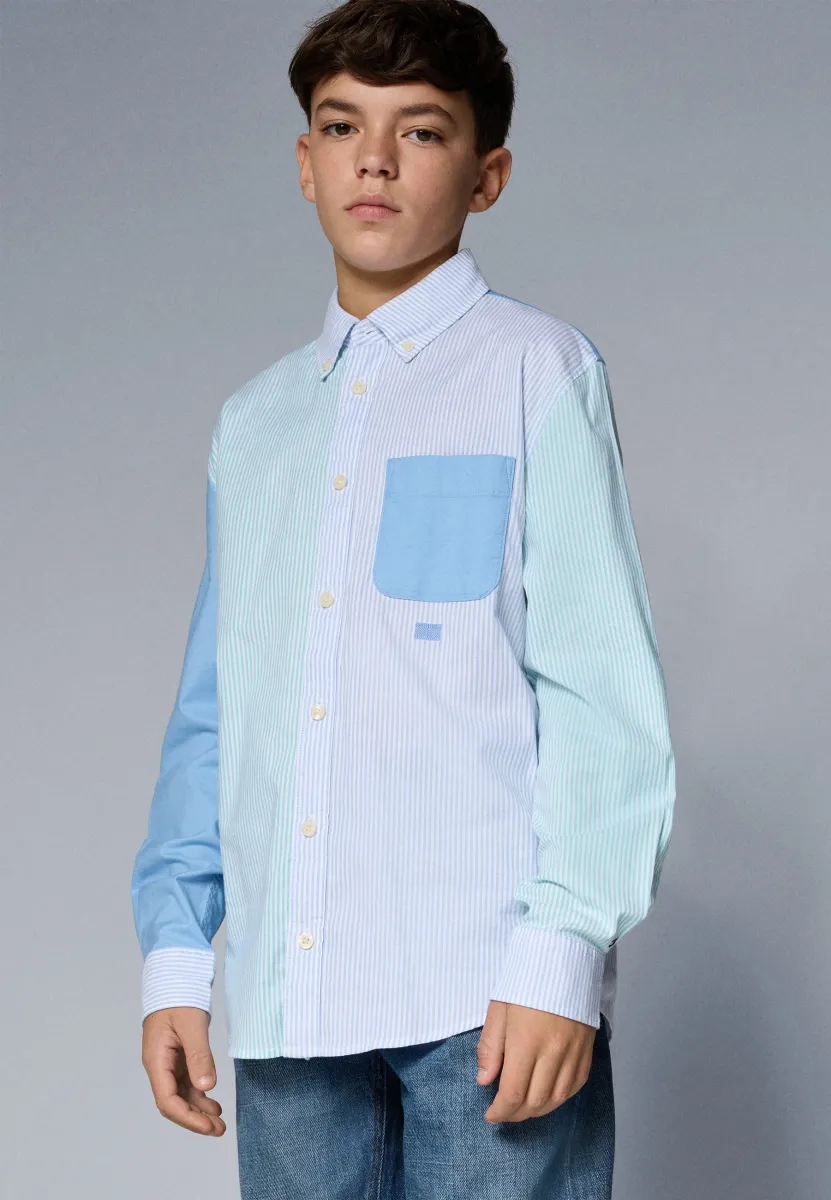 STRIPE BLOCK SHIRT - Hemd - cloudy blue