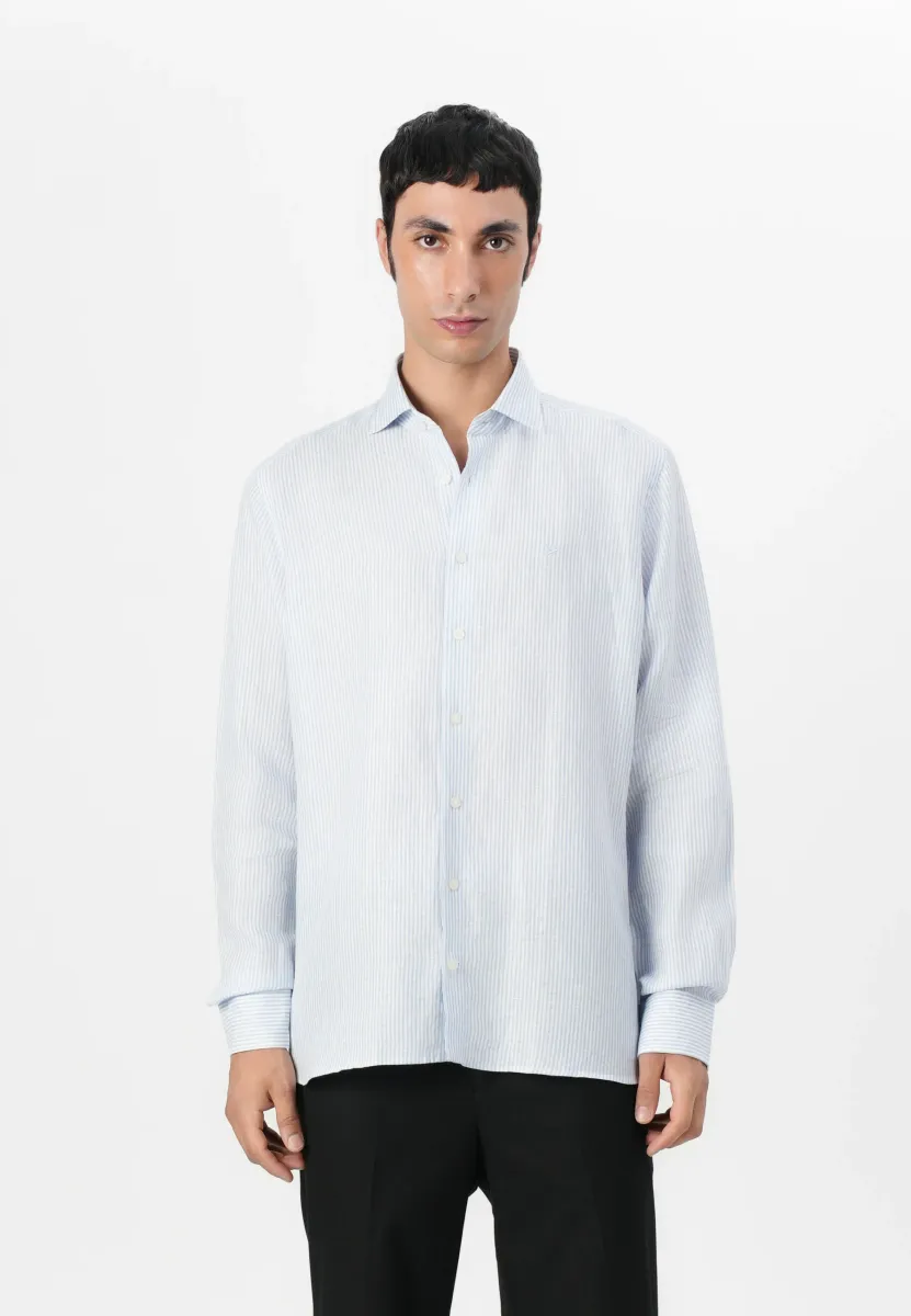 STRIPE - Hemd - sky blue