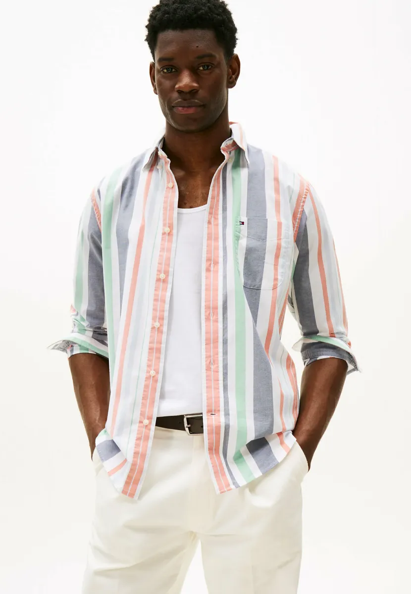STRIPE OXFORD - Hemd - brilliant orange multi