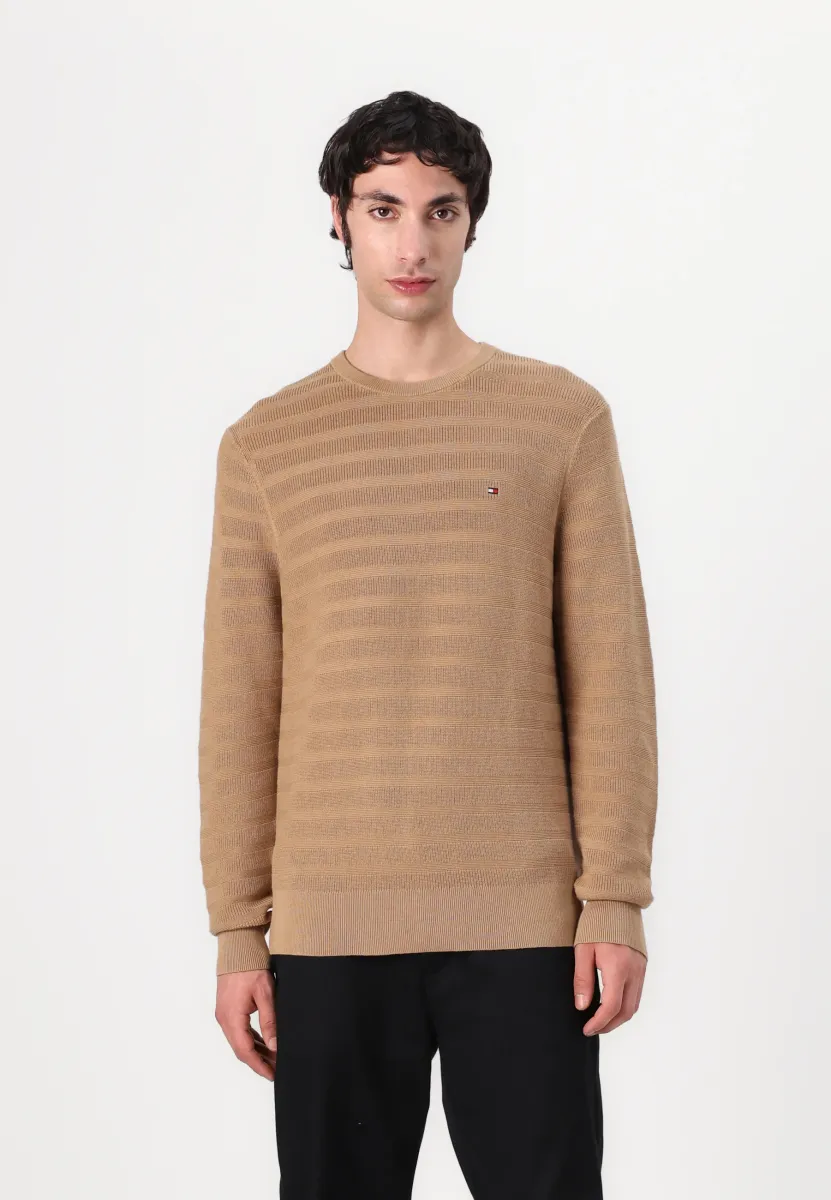 STRIPE STRUCTURE - Strickpullover - safari