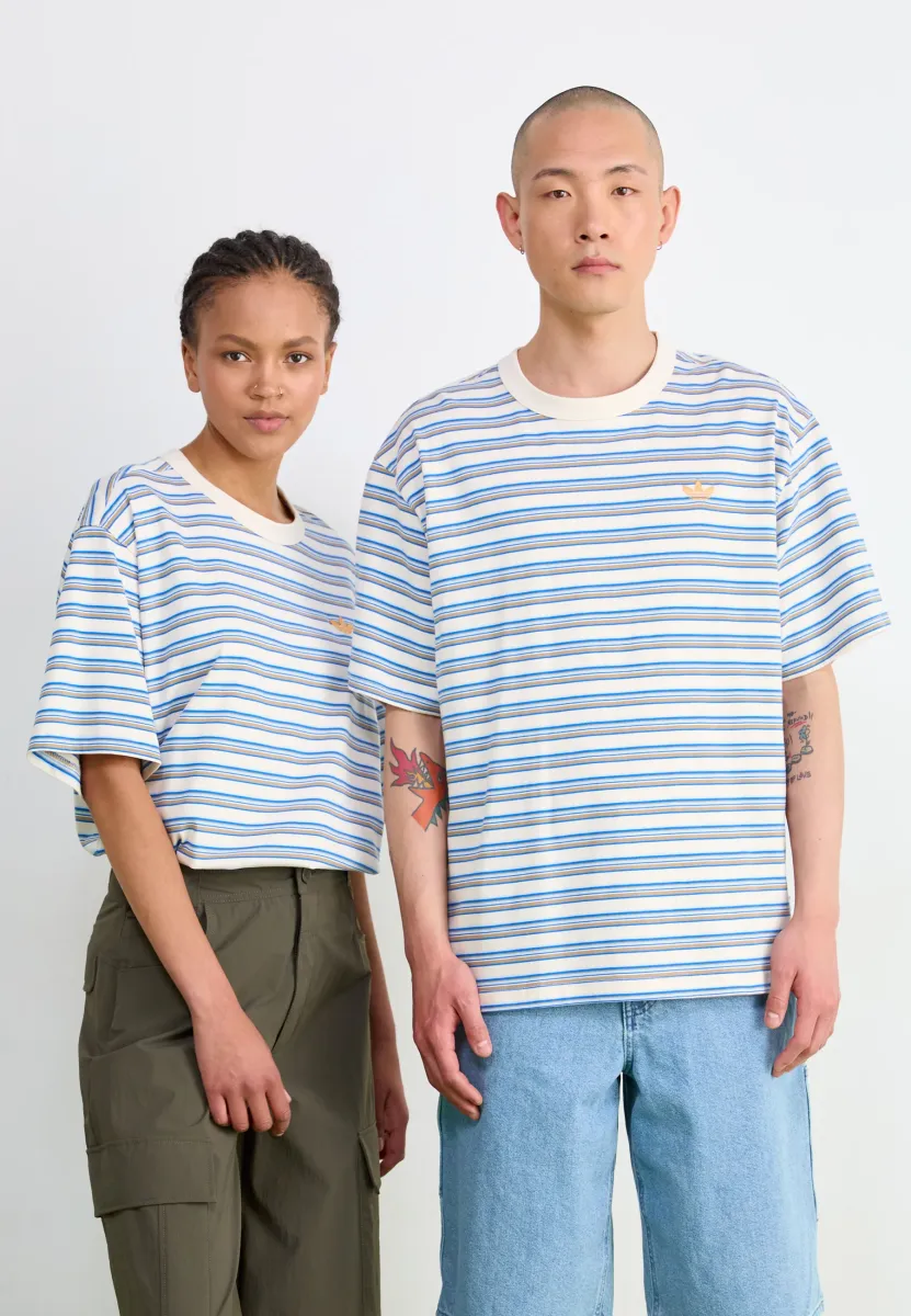 STRIPE TEE UNISEX - T-Shirt print - multicolor/blanch cargo/hazy orange
