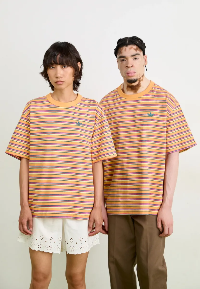 STRIPE TEE UNISEX - T-Shirt print - multicolor/tech green/almost yellow