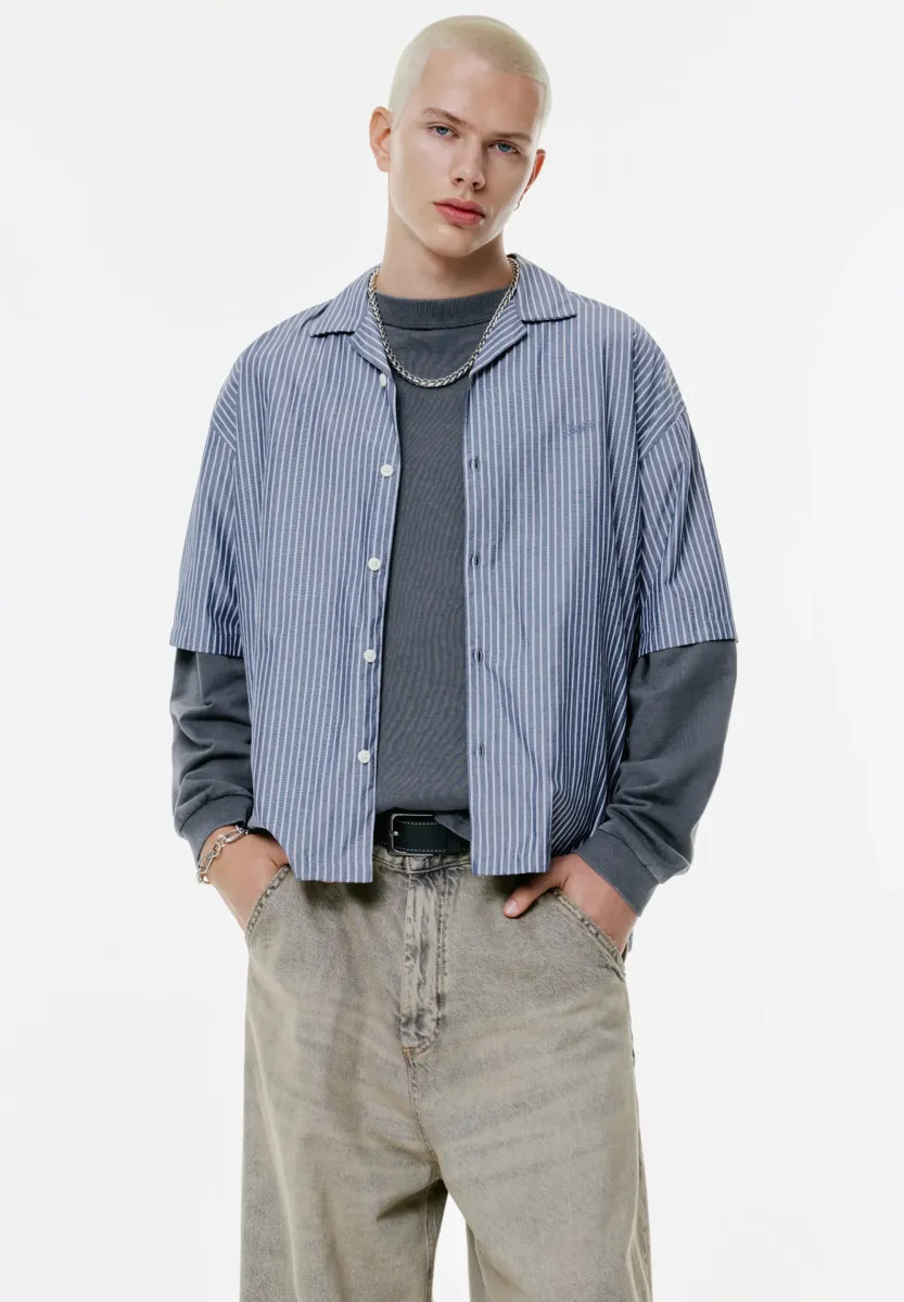 STRIPED - Hemd - dark blue