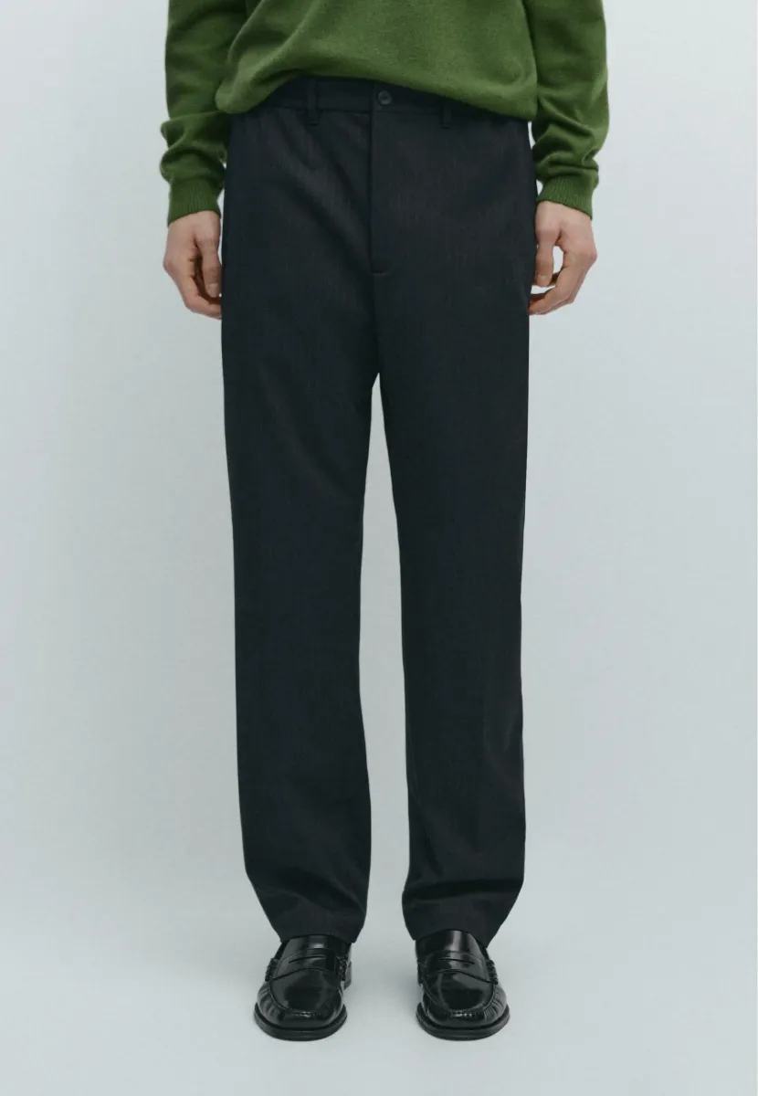 STRIPED JOGGER FIT  - Stoffhose - dark blue