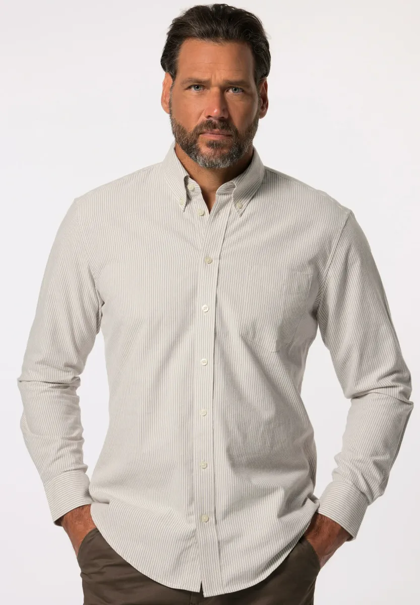 STRIPED LONG SLEEVE BUTTON-DOWN COLLAR MODERN FIT - Hemd - off white