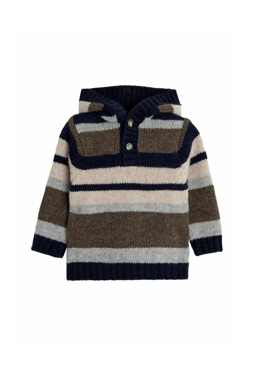 STRIPED - REGULAR FIT - Kapuzenpullover - brown