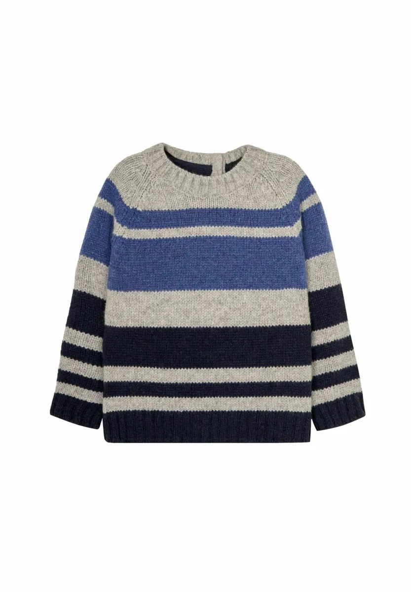 STRIPED - REGULAR FIT - Strickpullover - blue