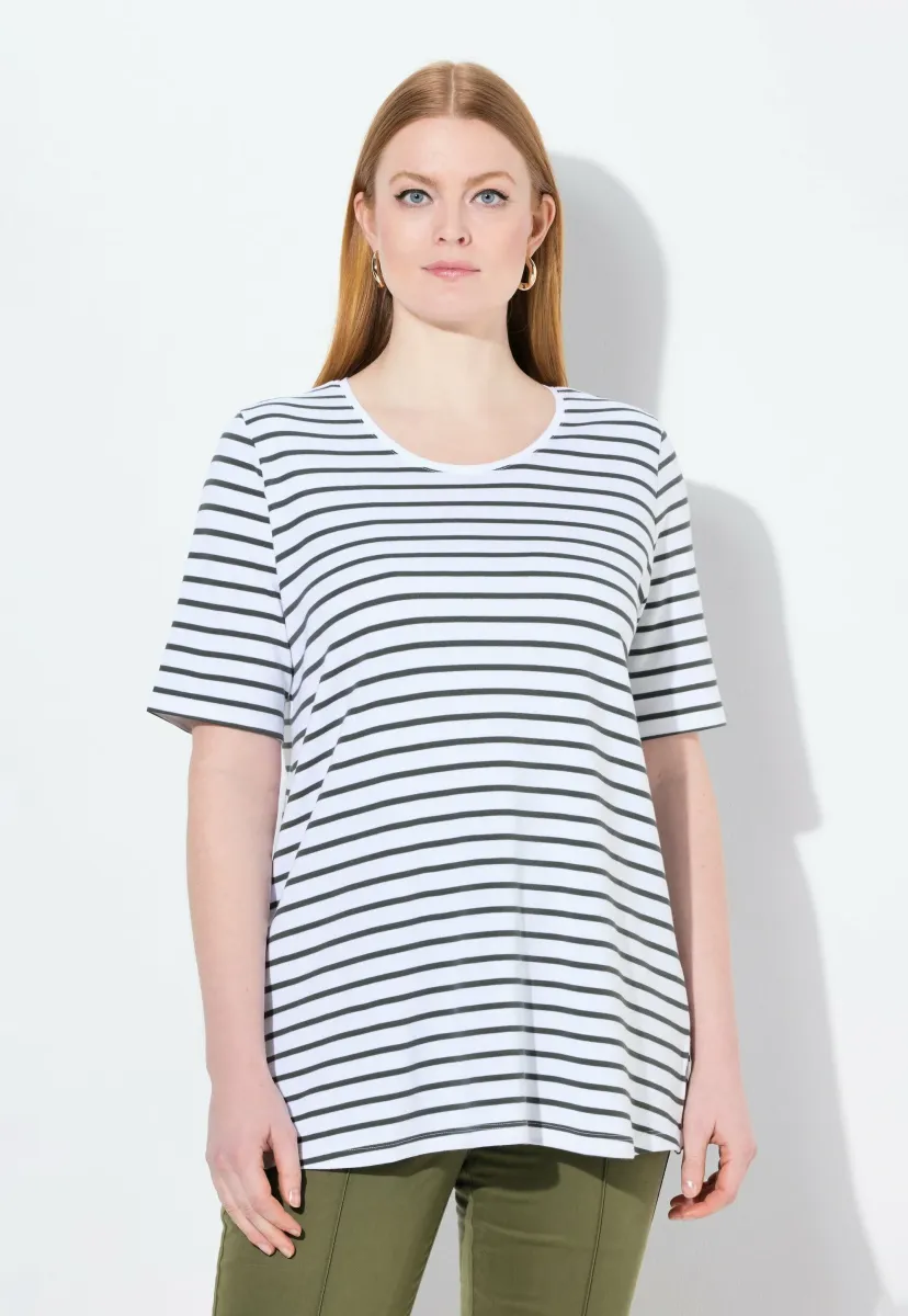 STRIPED SHORT SLEEVE - T-Shirt print - gray