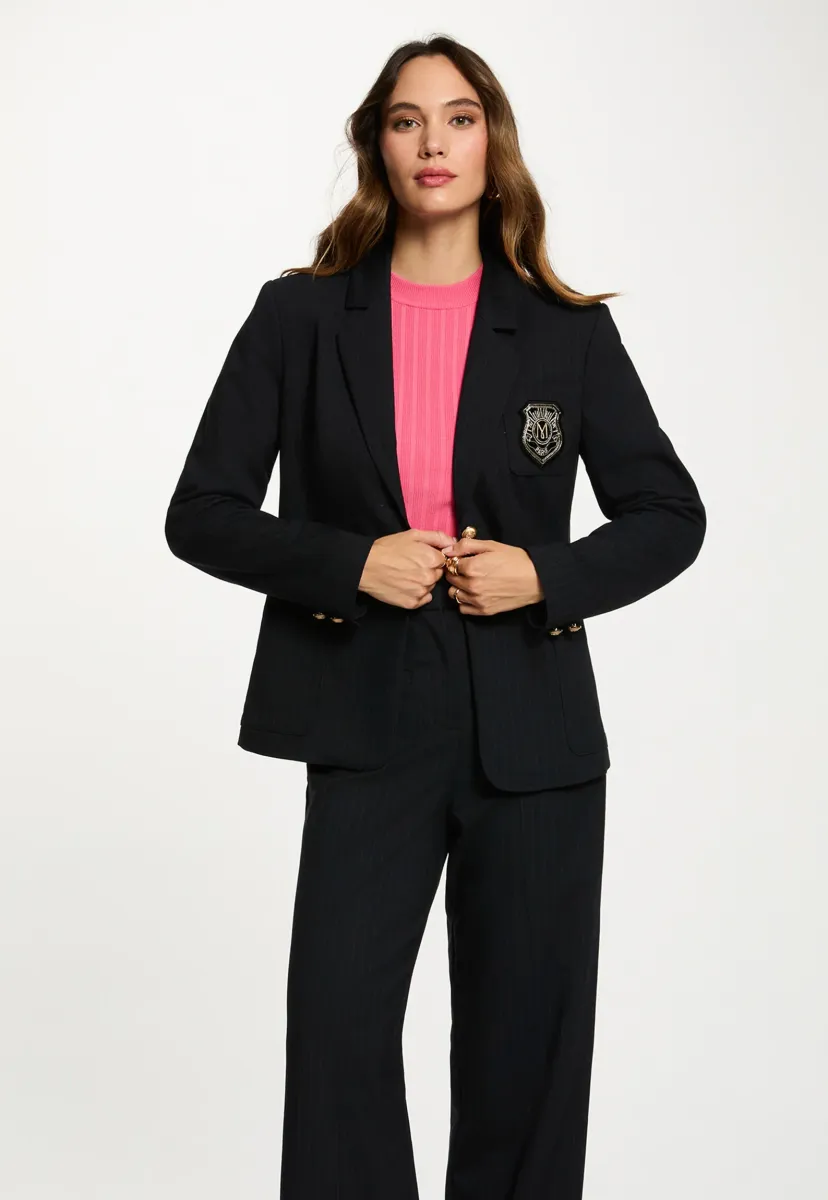 STRIPED STRAIGHT  - Blazer - bleu marine
