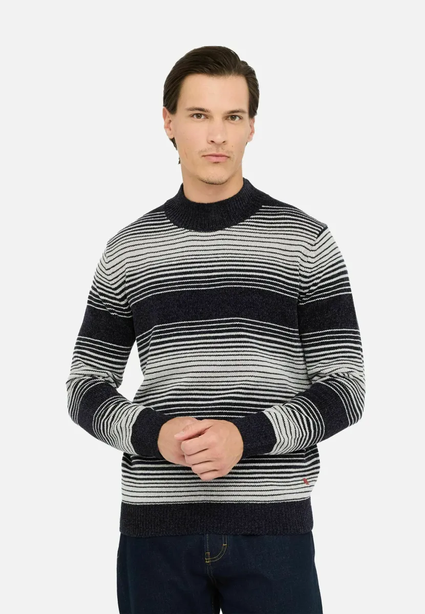 STRIPED  - Strickpullover - dark grey