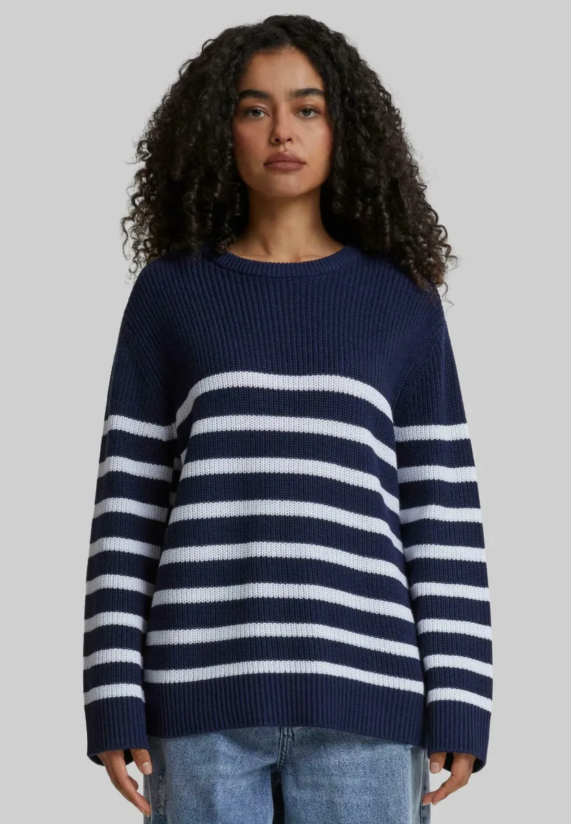 STRIPED - Strickpullover - navy white