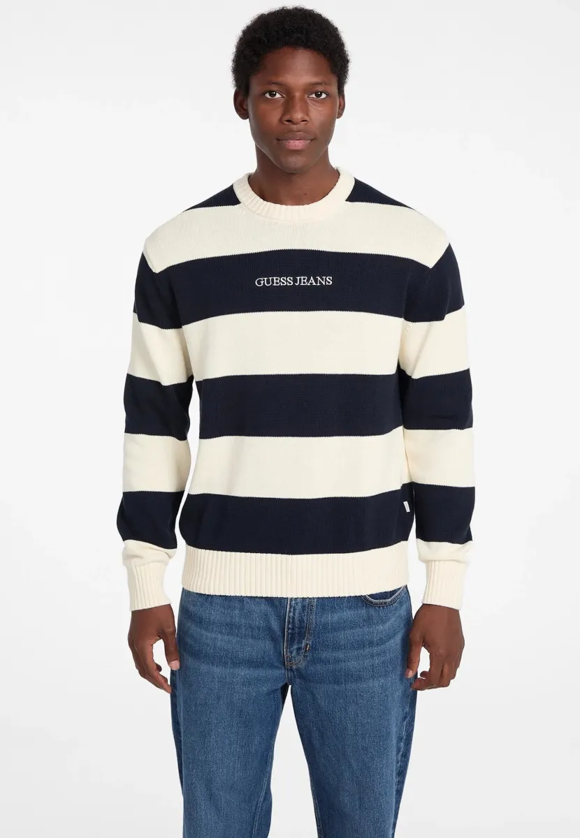 STRIPED - Strickpullover - weiß