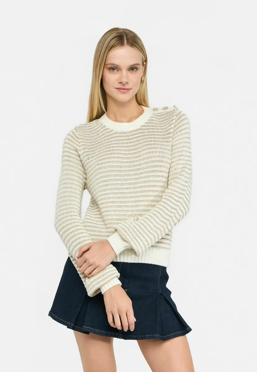 STRIPED - Strickpullover - white