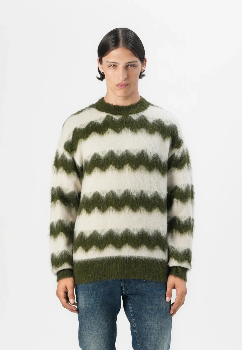 STRIPED SWEATER - Strickpullover - ivy green