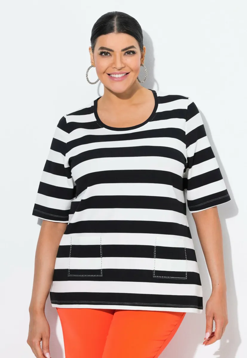 STRIPED - T-Shirt print - black