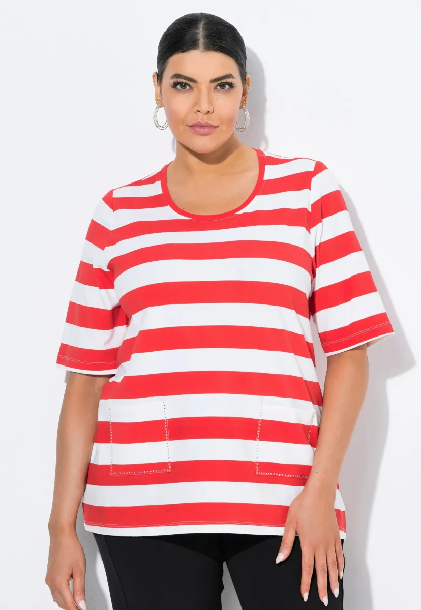 STRIPED - T-Shirt print - red