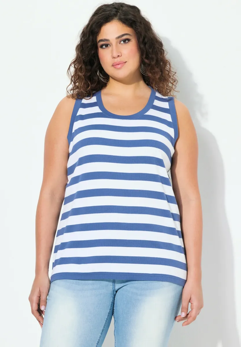 STRIPED TANK - Top - atlantic blue