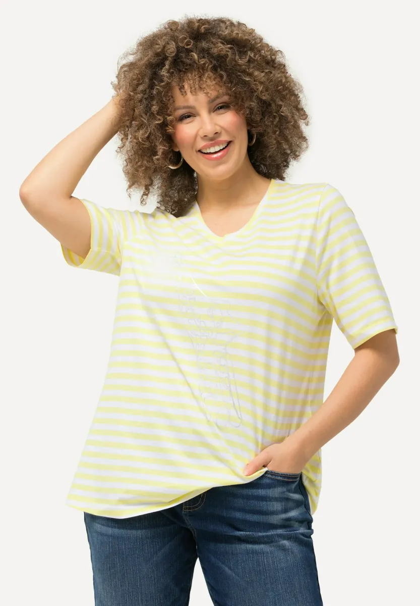 STRIPED WILDLIFE GRAPHIC - T-Shirt print - lemon yellow