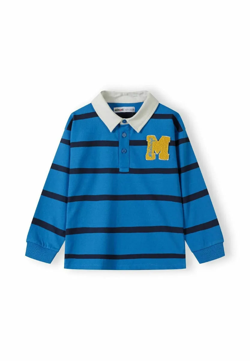 STRIPED WITH COLLAR - Langarmshirt - royal blue navy