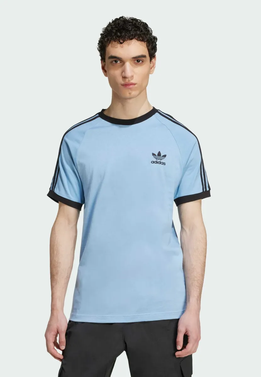 STRIPES TEE - T-Shirt print - ash blue   black