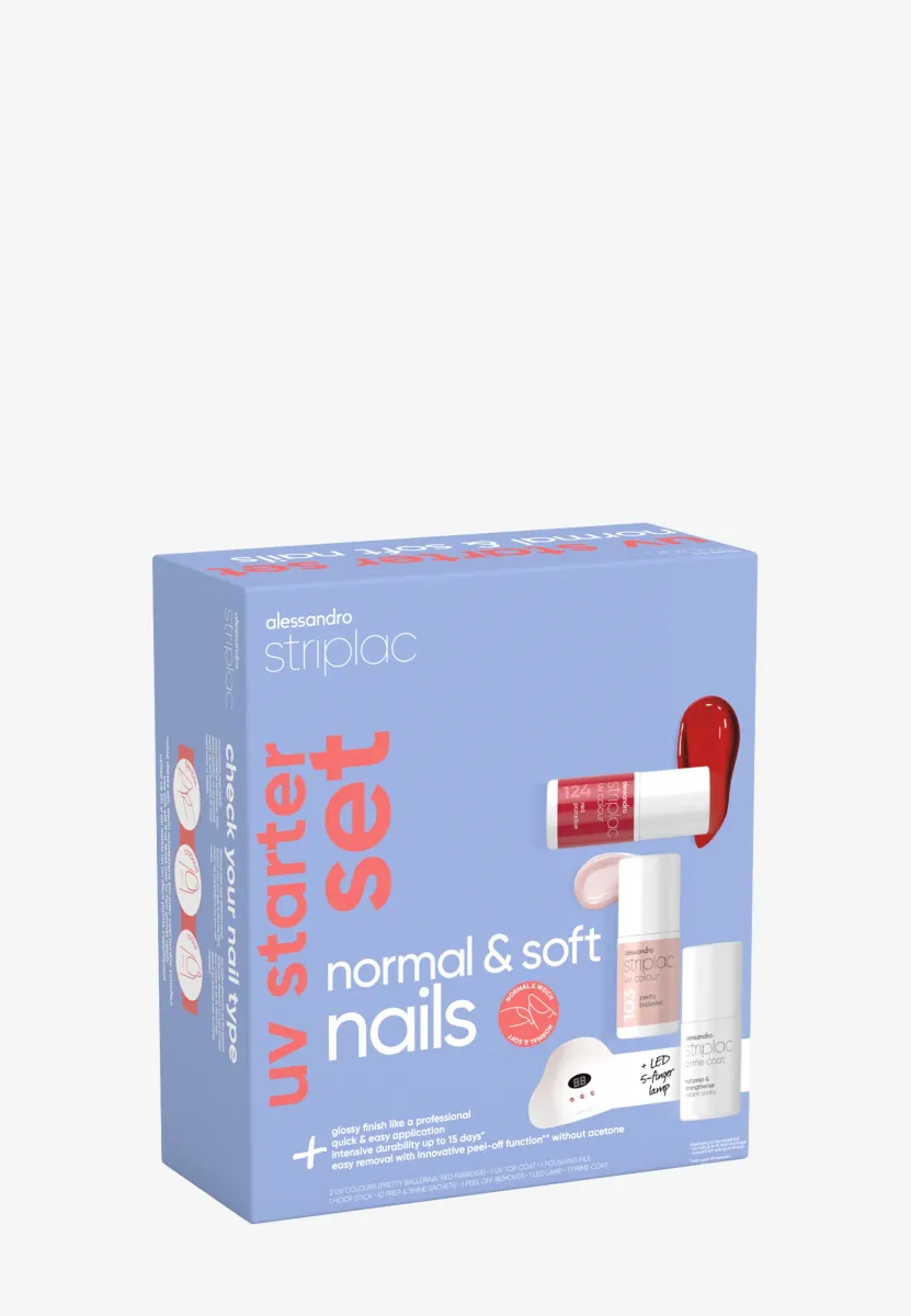 STRIPLAC UV STARTER SET NORMAL & SOFT NAILS - 2 COLOURS - Nagelpflege-Zubehör - pink & red