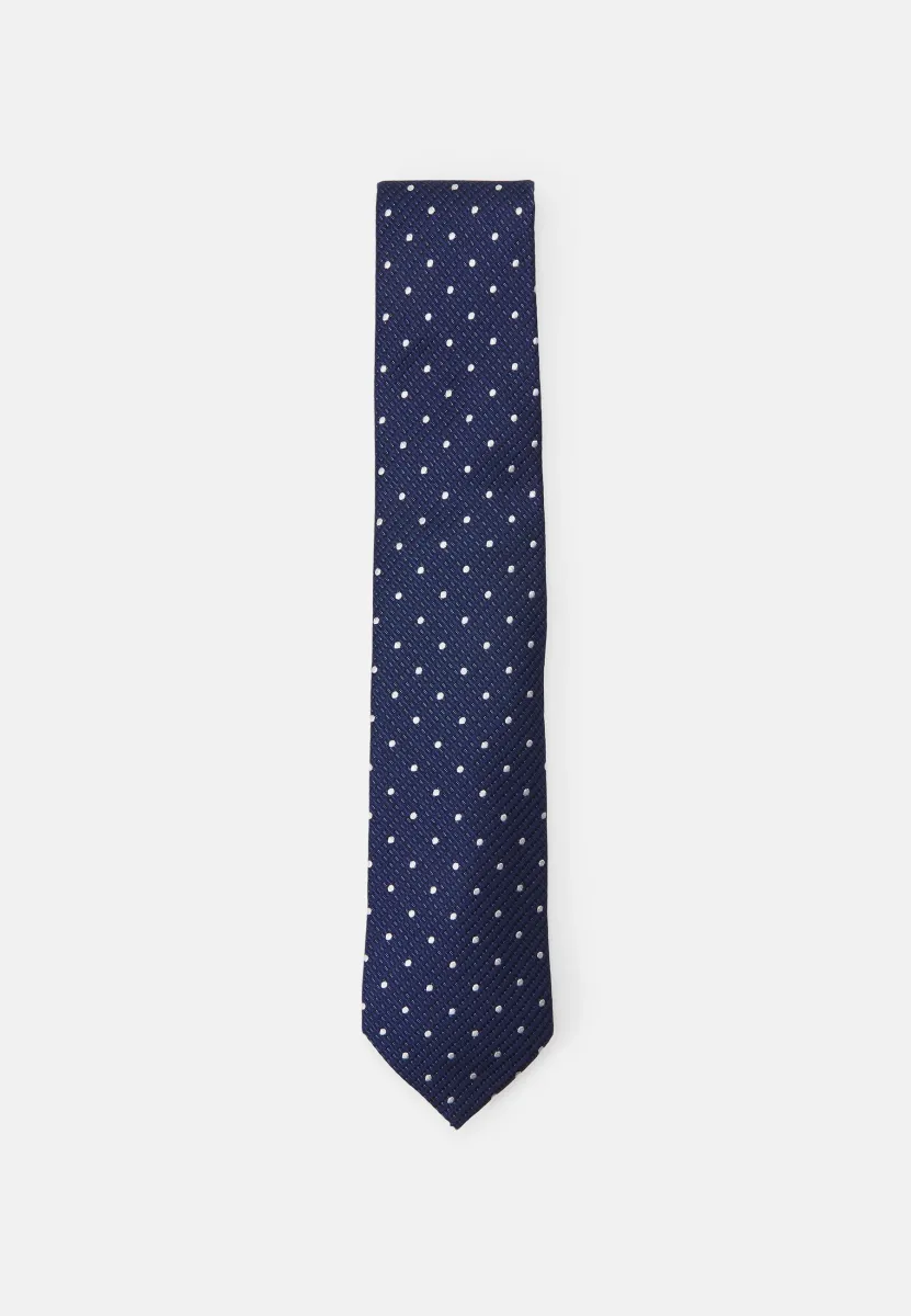 STRUCTURED CLASSIC DOT TIE - Krawatte - navy